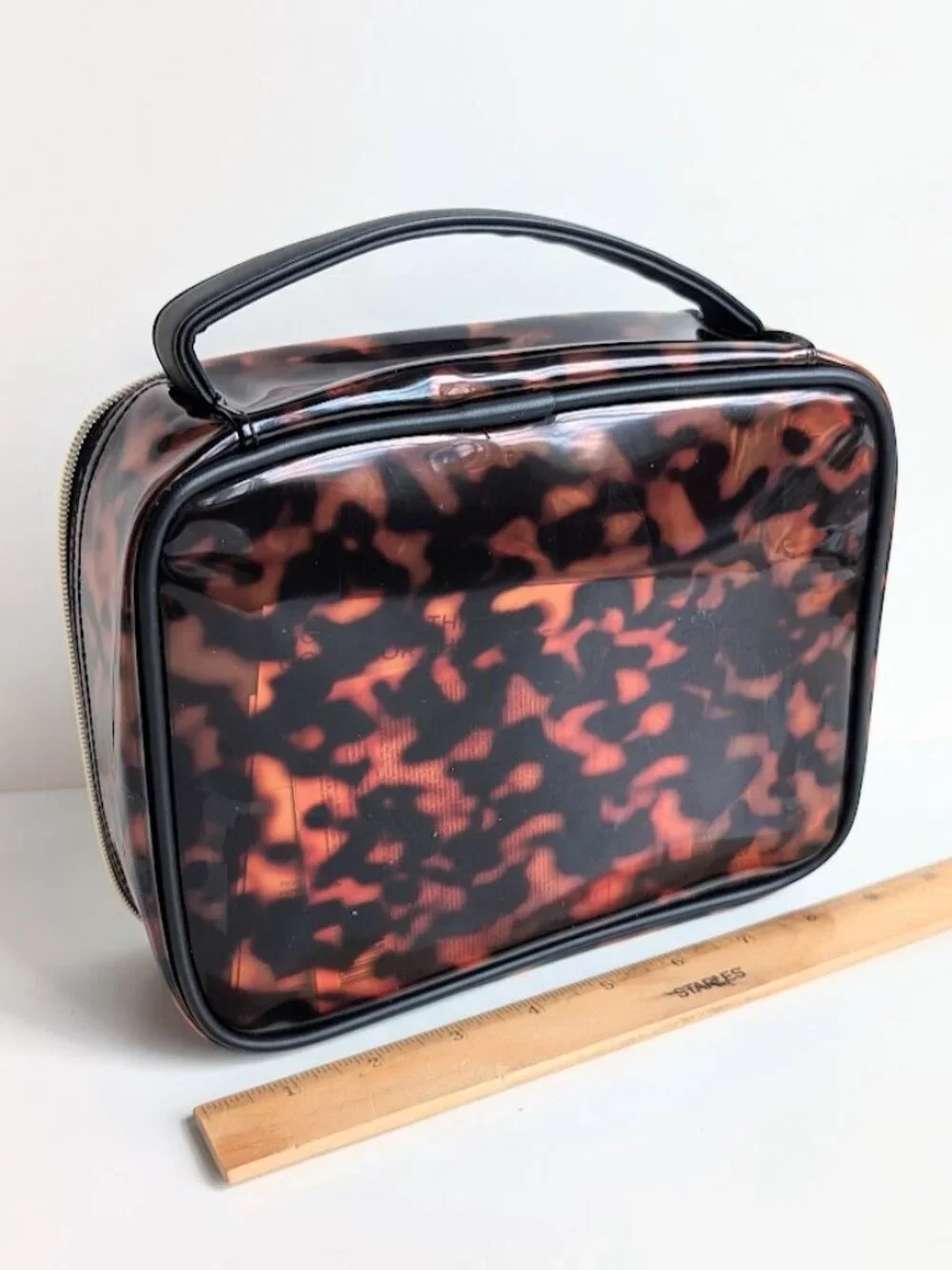 Luxe Tortoise Beauty Cosmetics Pouch Makeup Case + 3 Pc Beauty Samplers